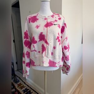 Nike Women's Pink Tie-Dye Sweatshirt